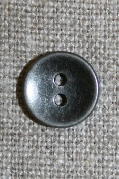 2-huls knap sort/sølv, 11 mm.
