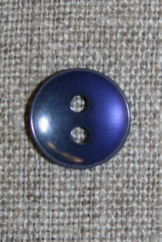 Blå-lilla 2-huls knap, 13 mm.