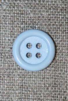 4-huls knap babylyseblå, 14 mm