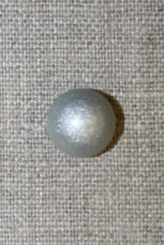 Rund grå knap m/sølv-glimmer, 13 mm.