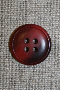 4-huls knap meleret mørk rød/bordeaux 18 mm.