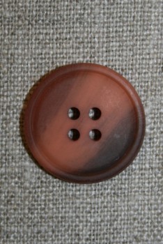 4-huls knap pudder-laks/grå-brun meleret, 23 mm.