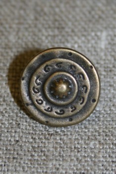 Metal-knap i skjold-look gl.guld, 15 mm.