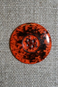 Knap m/pletter orange/sort 23 mm.