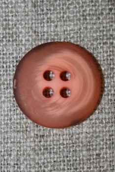 4-huls knap meleret laks/brændt orange, 18 mm.