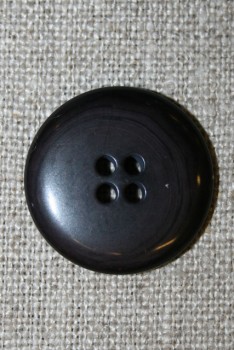4-huls knap mørk grå-brun/koks, 22 mm.