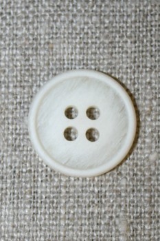 4-huls knap off-white/kit-meleret, 18 mm.