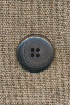 4-huls knap meleret grå/mørkegrå, 23 mm.