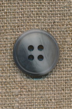 4-huls knap meleret grå/lysegrå, 17 mm.