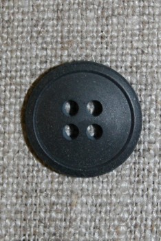 4-huls knap koksgrå, 15 mm.