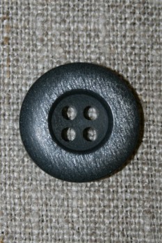 4-huls knap mørkeblå/lysegrå, 18 mm.
