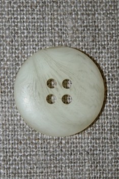 4-huls knap off-white meleret, 20 mm.