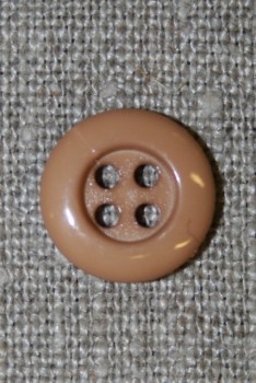 Lysebrun 4-huls knap, 14 mm.