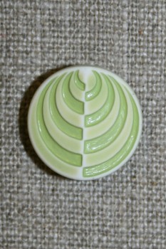 Lysegrøn/lime rund knap m/mønster, 18 mm.