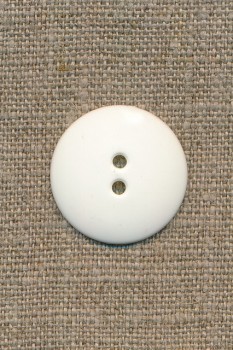 2-huls knap knækket hvid 25 mm.