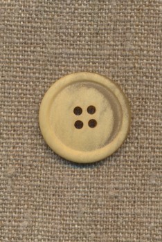 4-huls knap meleret creme/lysegul, 23 mm.