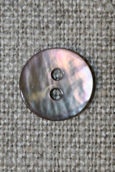 Perlemors knap pudder-brun, 12 mm.