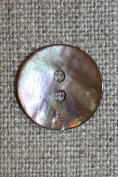 Perlemors knap pudder-brun, 15 mm.