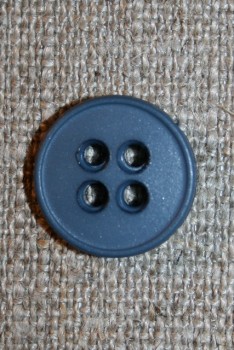 4-huls knap denim blå, 15 mm.