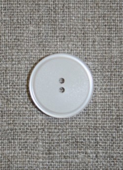 Hvid 2-huls knap, 20 mm.
