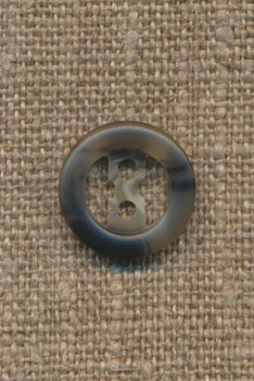 2-huls knap meleret grå 15 mm.