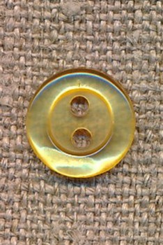 Blank 2-huls knap i lys gul, 11 mm.