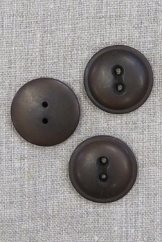 2-huls knap i mørkebrun 28 mm.