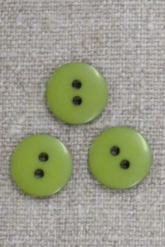 2-huls knap i lime-grøn 15 mm.
