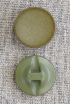 Rund knap krakeleret i oliven-brun, 25 mm.