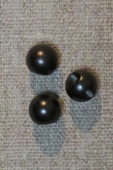 Kugle / Perle-knap i sort, 10 mm.
