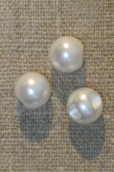 Kugle / Perle-knap i hvid, 10 mm.