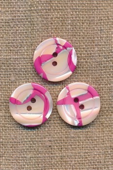 2-huls meleret i pink og offwhite, 18 mm.