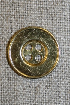 4-huls metal-knap guld, 18 mm.