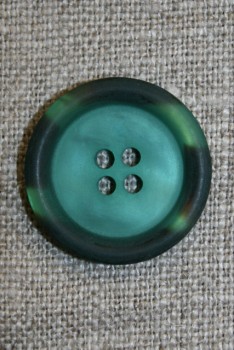 Petrol-grøn knap m/kant i army-look, 18 mm.