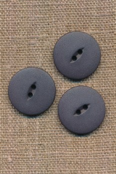2-huls grå plast knap, 22 mm.