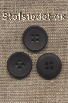 Mat 4-huls knap i sort/koksgrå 18 mm
