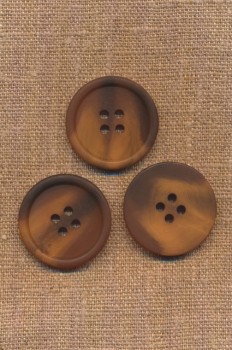 4-huls knap meleret i brun, rust, brændt orange, 30 mm.