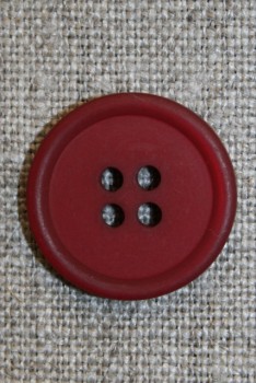 Mørk rød 4-huls knap, 20 mm.