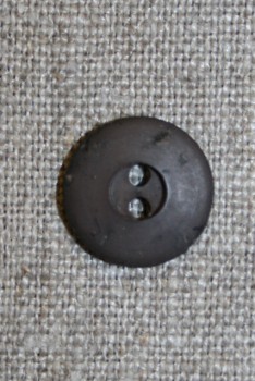 Brun 2-huls knap, 15 mm.