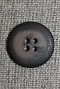 4-huls knap grå-brun meleret, 20 mm.
