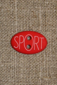Oval knap "sport" rød