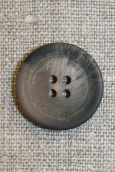 Grå-brun 4-huls knap, 16 mm.