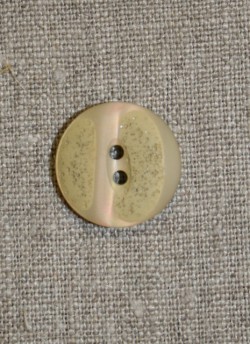 Beige/grøn meleret knap, 20 mm.