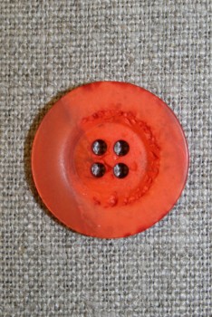 Orange krakeleret 4-huls knap, 22 mm.