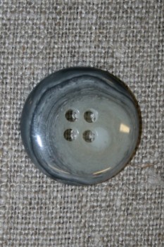 Meleret 4-huls knap grå/koks, 20 mm.