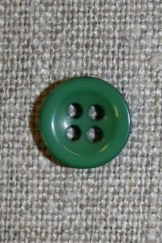 Lille grøn 4-huls knap, 11 mm.