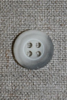 Grå-meleret 4-huls knap, 15 mm.