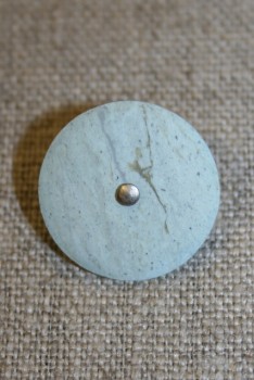 Aqua knap m/sølv prik, 20 mm.