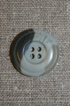 Grå-meleret 4-huls knap, 22 mm.