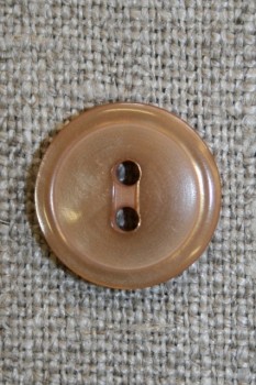Lysebrun 2-huls knap, 15 mm.